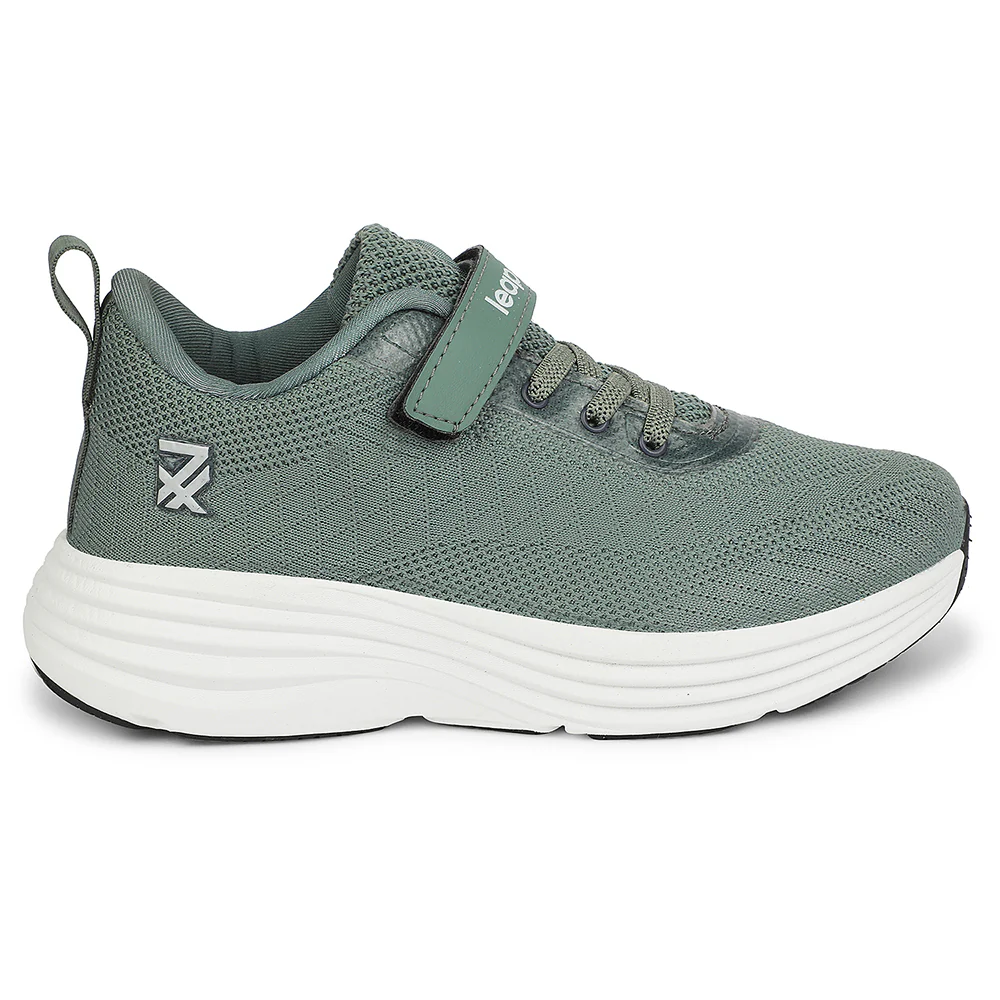 LEAP7X Olive Green Sports Non Lacing Walking Shoes for Kids COVER-04 by Liberty - Image 2
