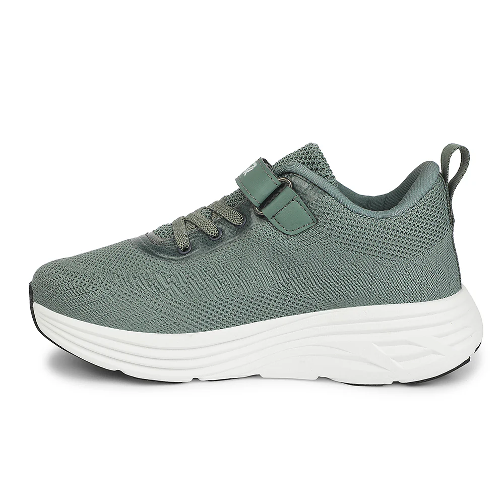 LEAP7X Olive Green Sports Non Lacing Walking Shoes for Kids COVER-04 by Liberty - Image 3