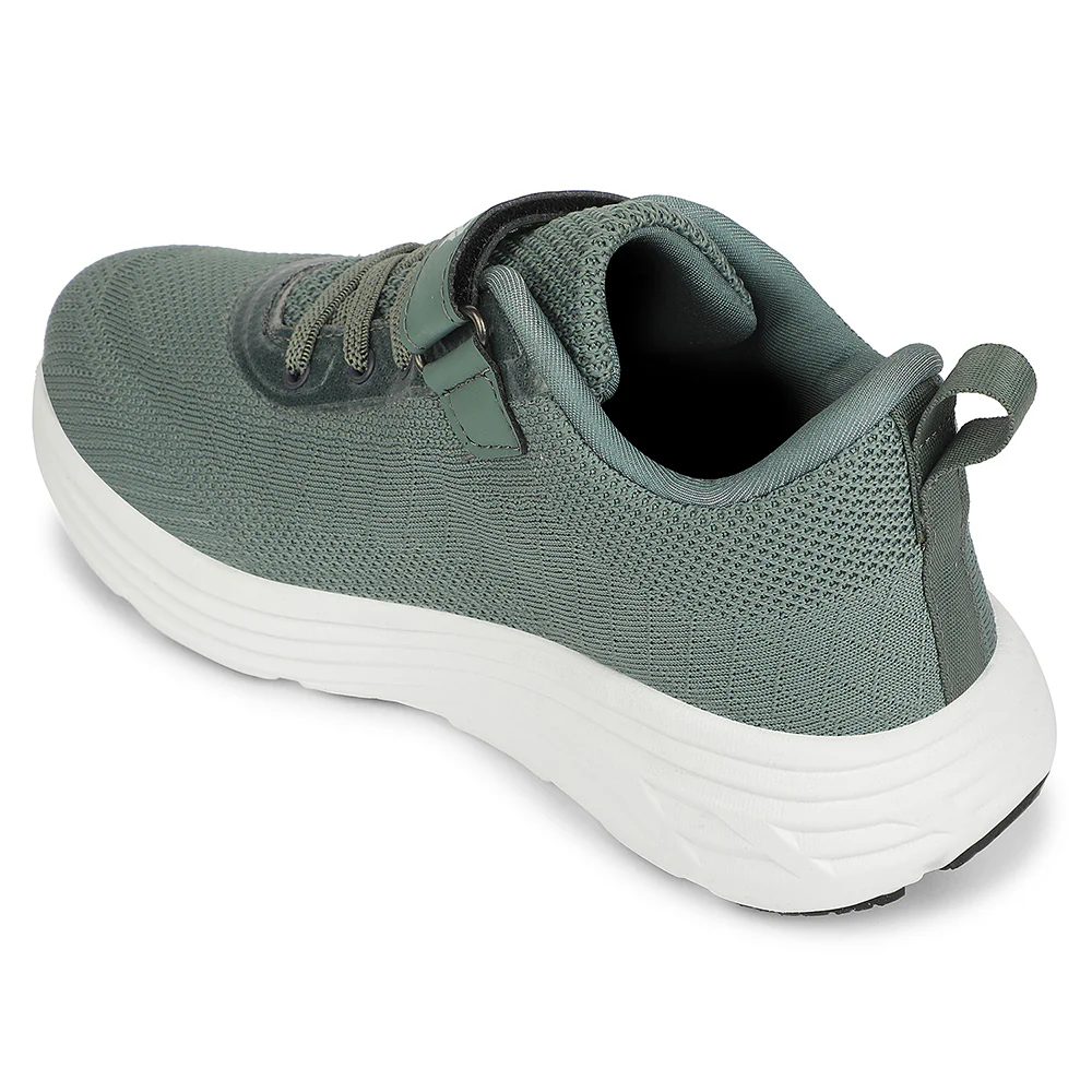 LEAP7X Olive Green Sports Non Lacing Walking Shoes for Kids COVER-04 by Liberty - Image 4