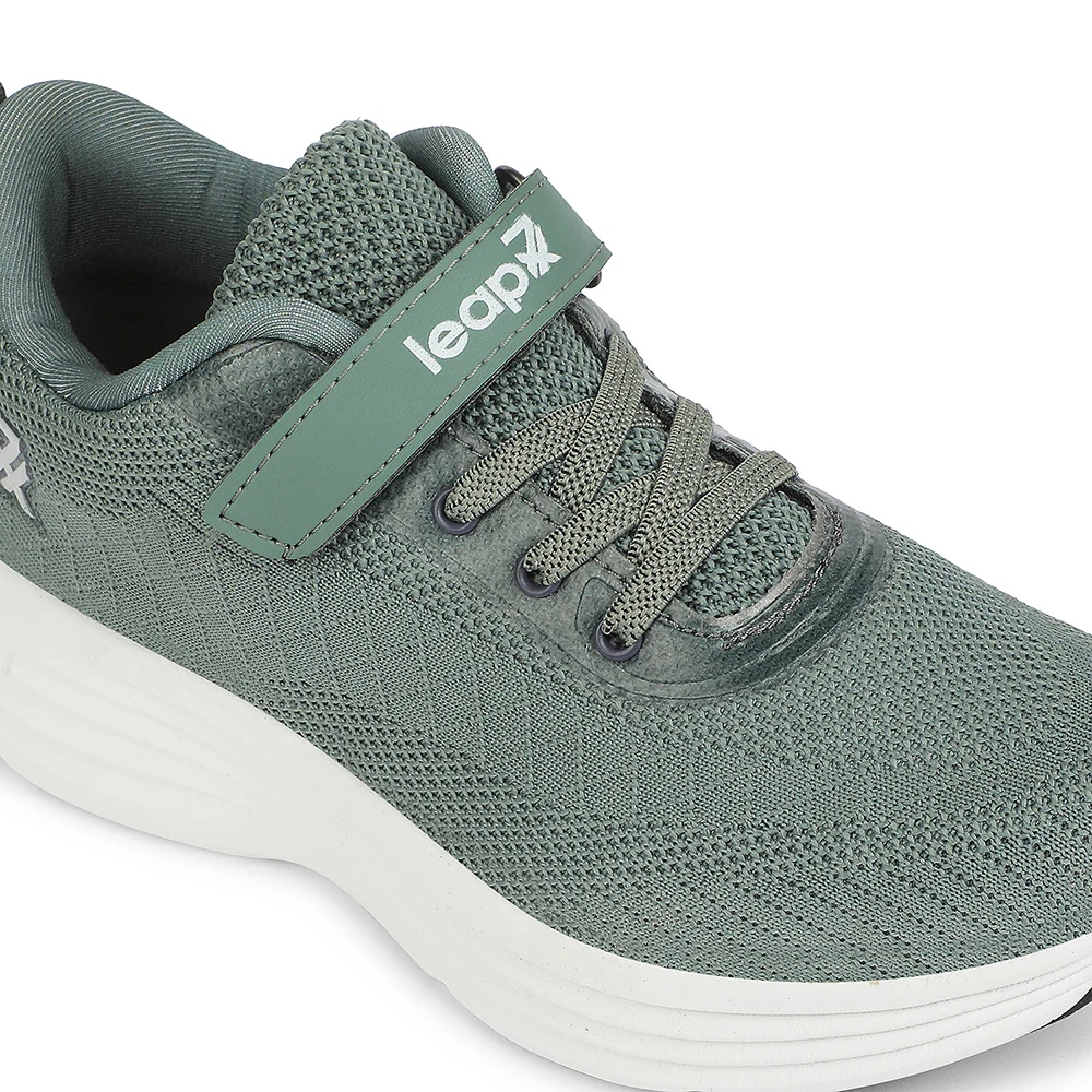 LEAP7X Olive Green Sports Non Lacing Walking Shoes for Kids COVER-04 by Liberty - Image 5