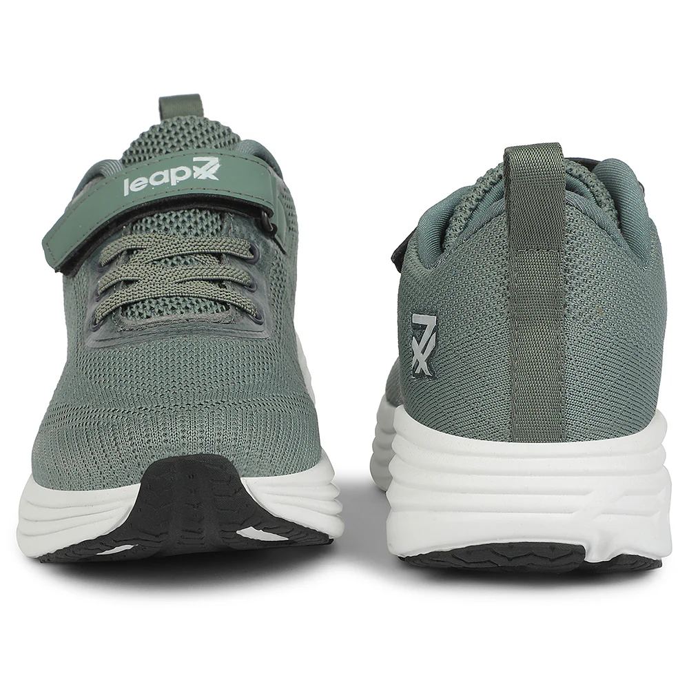 LEAP7X Olive Green Sports Non Lacing Walking Shoes for Kids COVER-04 by Liberty - Image 6