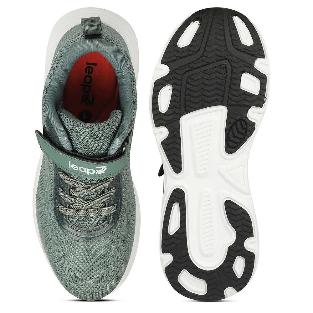 LEAP7X Olive Green Sports Non Lacing Walking Shoes for Kids COVER-04 by Liberty - Image 7