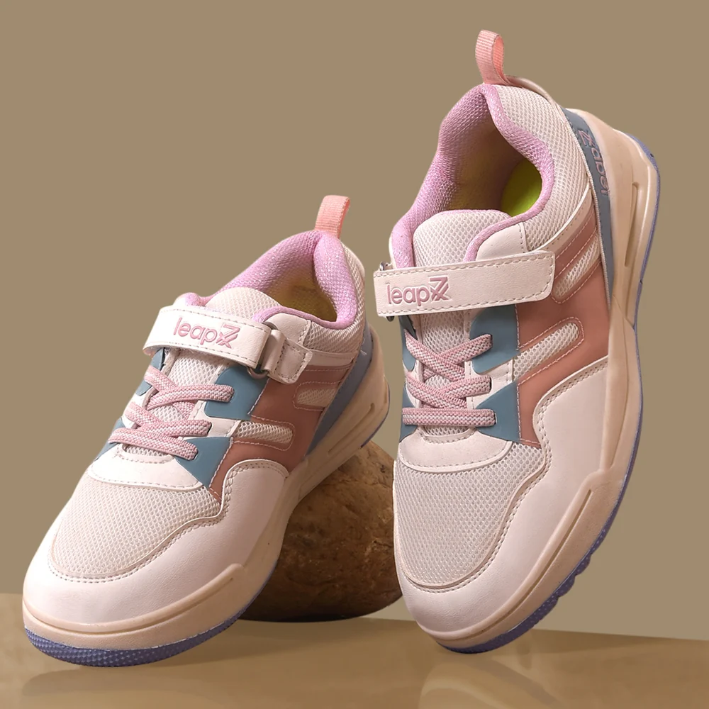 Leap7x Peach Casual Non Lacing Sneakers For Kids ENVY-5VE By Liberty - Image 4