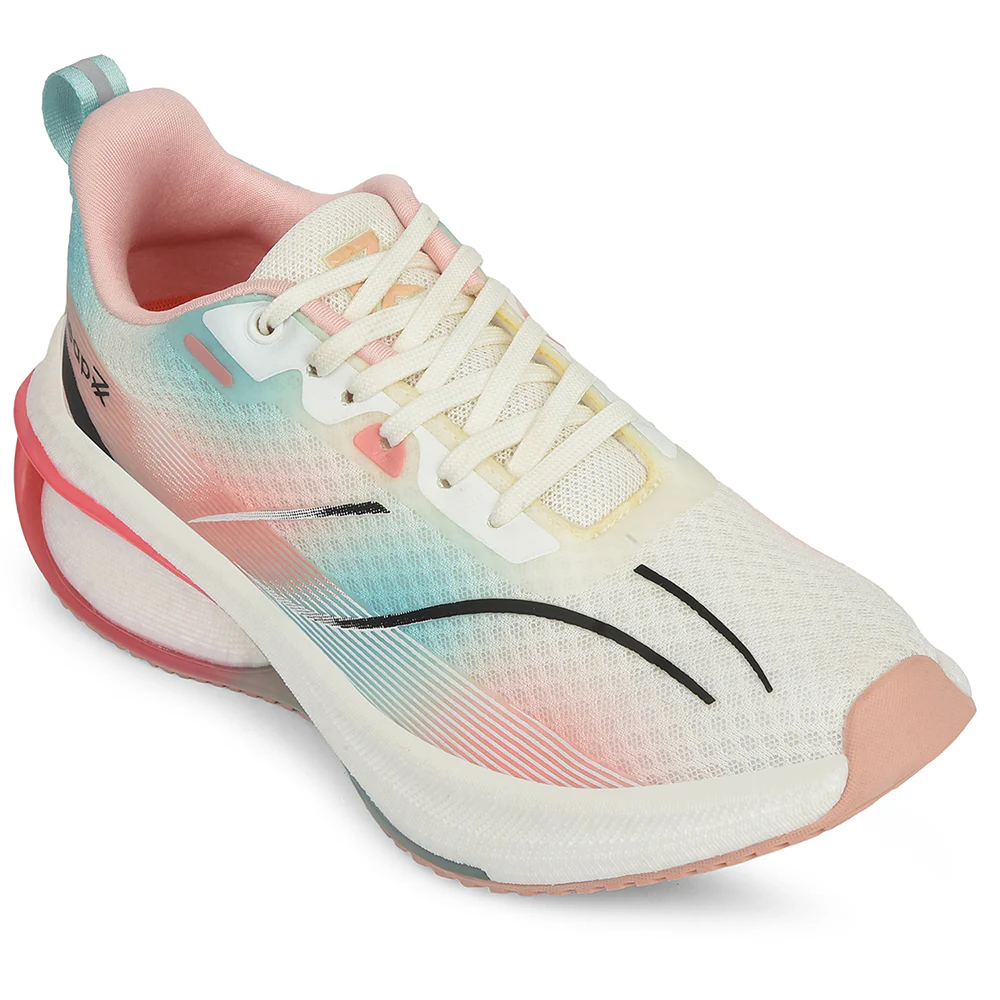 Leap7x Peach Sports Lacing Running Shoes For Women ARMENIA By Liberty