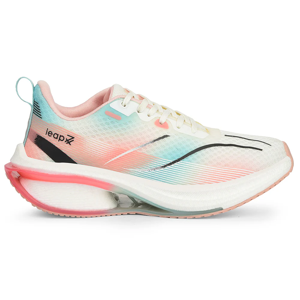 Leap7x Peach Sports Lacing Running Shoes For Women ARMENIA By Liberty - Image 2