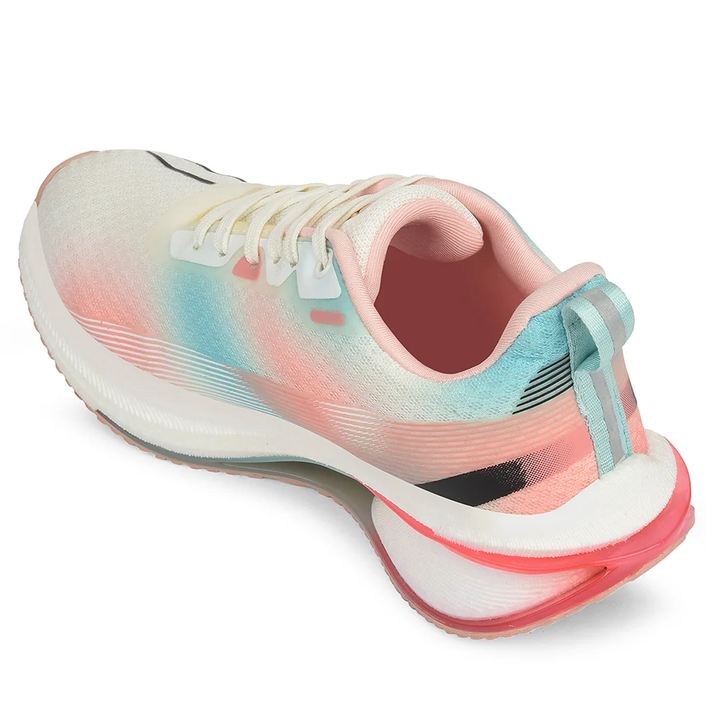 Leap7x Peach Sports Lacing Running Shoes For Women ARMENIA By Liberty - Image 4