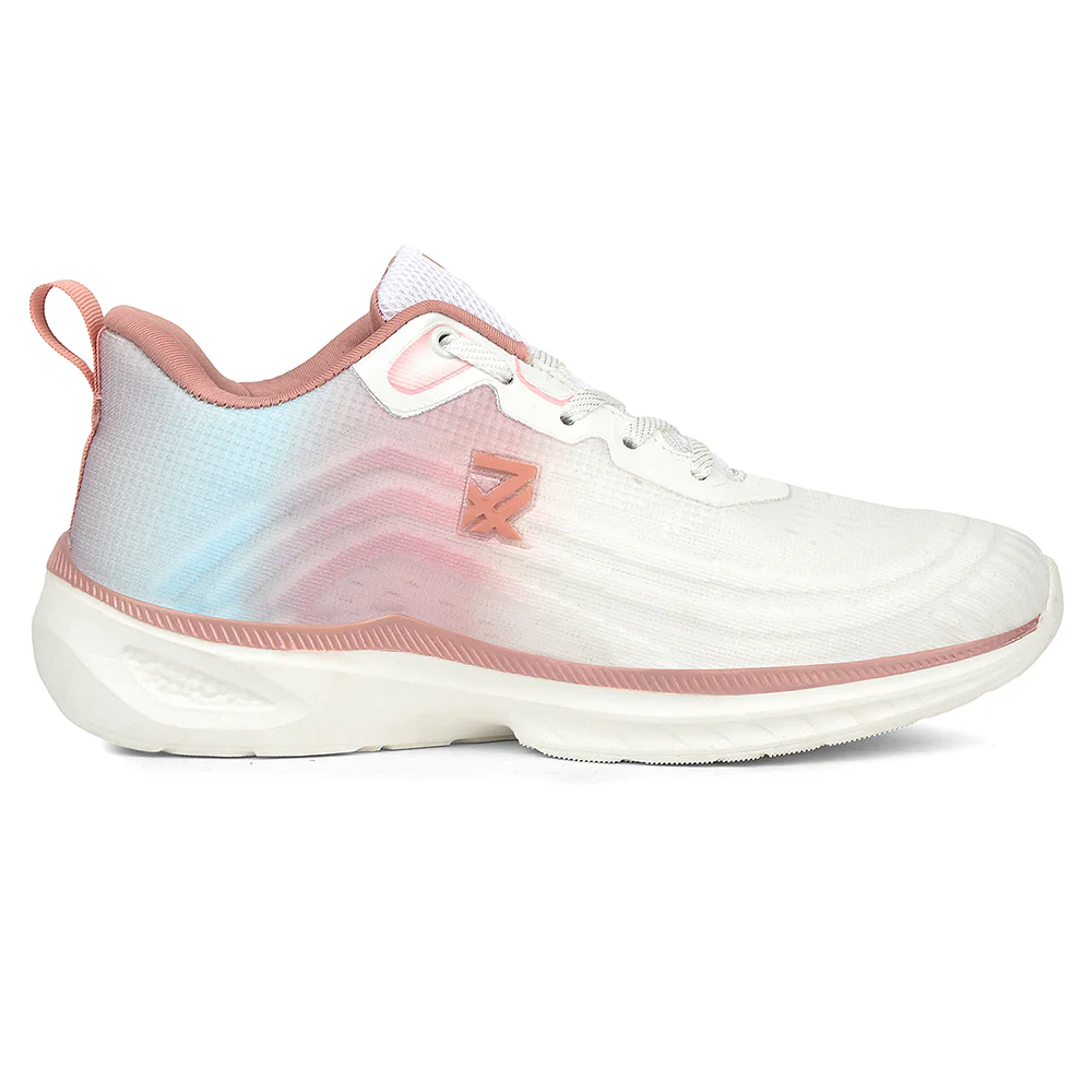 Leap7x Peach Sports Lacing Running Shoes For Women RWL-58 By Liberty - Image 2