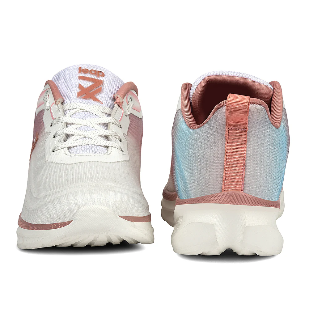 Leap7x Peach Sports Lacing Running Shoes For Women RWL-58 By Liberty - Image 6