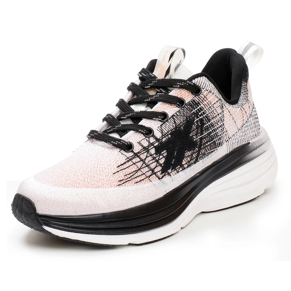 Leap7x Peach Sports Lacing Running Shoes For Women WAVESTAR-4 By Liberty - Image 4