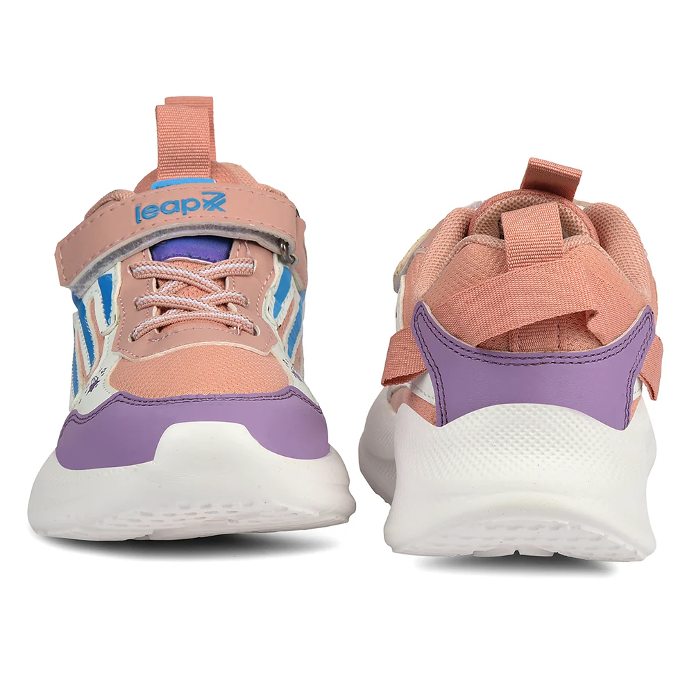 Leap7x Peach Sports Non Lacing Walking Shoes For Kids RYAN-1V By Liberty - Image 6