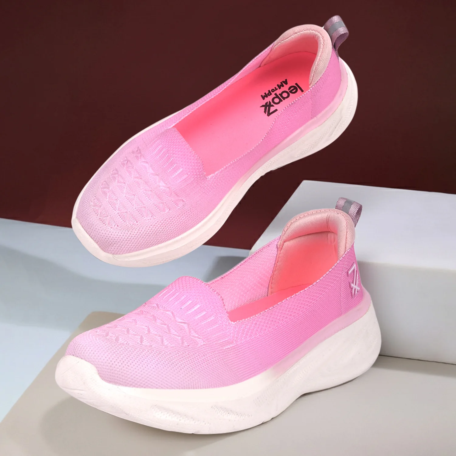 Leap7x Pink Non Lacing Casual Shoes For Women SLIPIN-24E By Liberty - Image 4