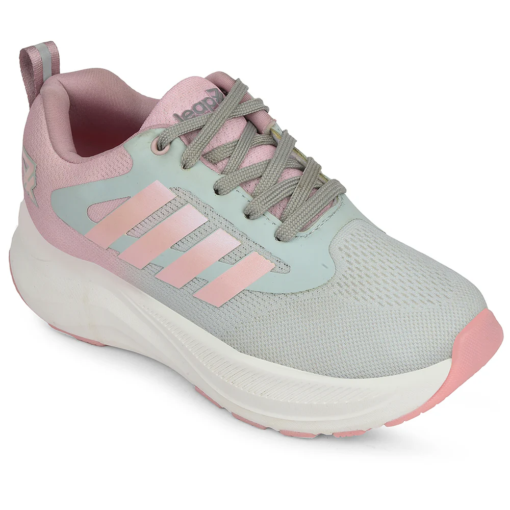 Leap7x Pink Sports Lacing Running Shoes For Women REMSY-1 By Liberty