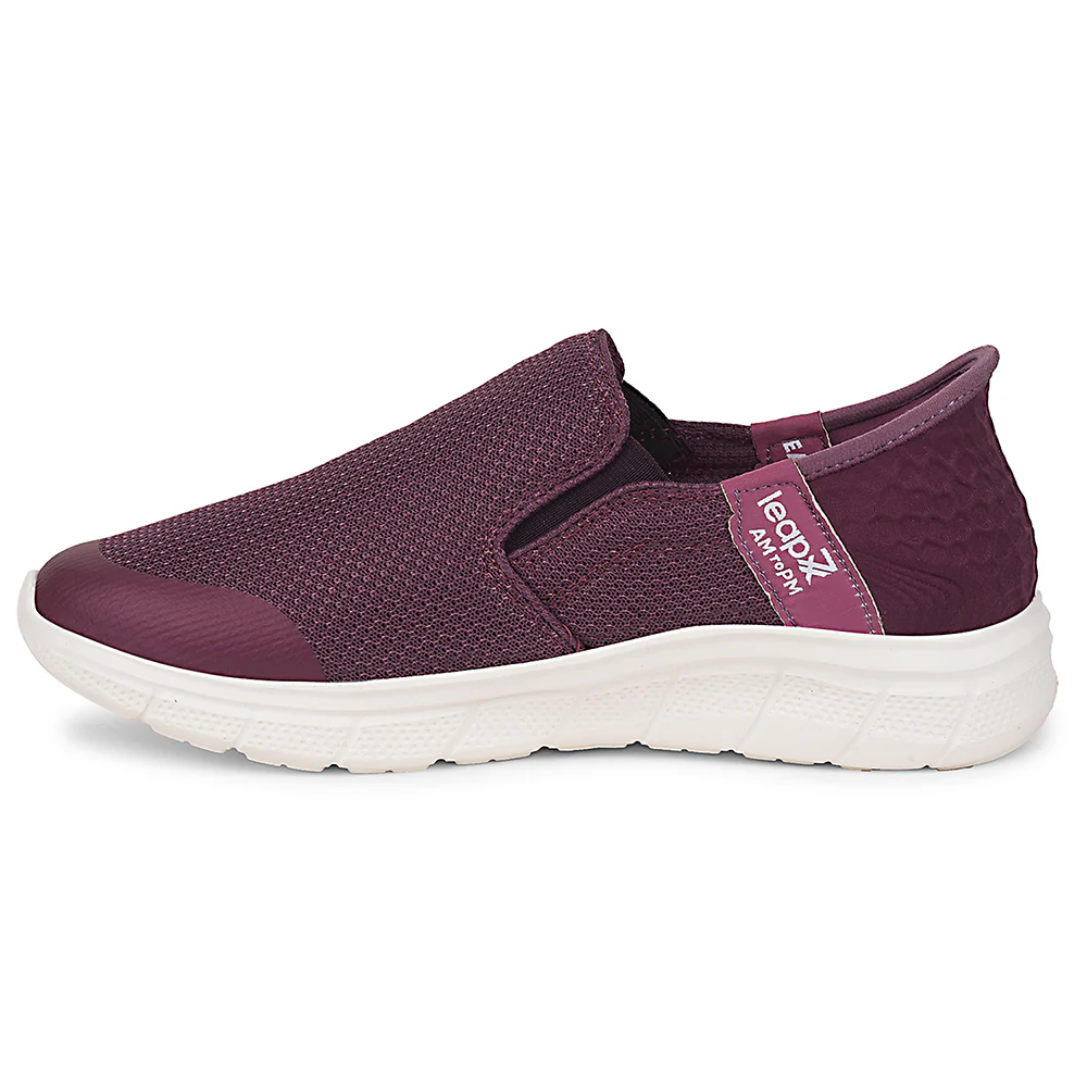 Leap7x Purple Sports Non Lacing Walking Shoes For Women EZZAR-L1 By Liberty - Image 3
