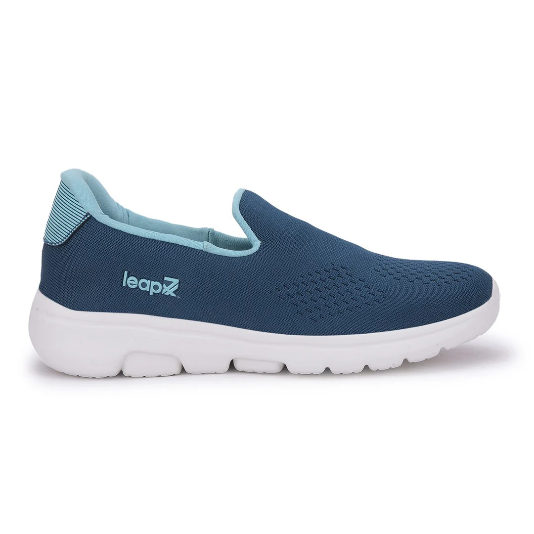Leap7X RIYA-1 Teal Blue Sports Non Lacing Walking Shoes for Women by Liberty - Image 3