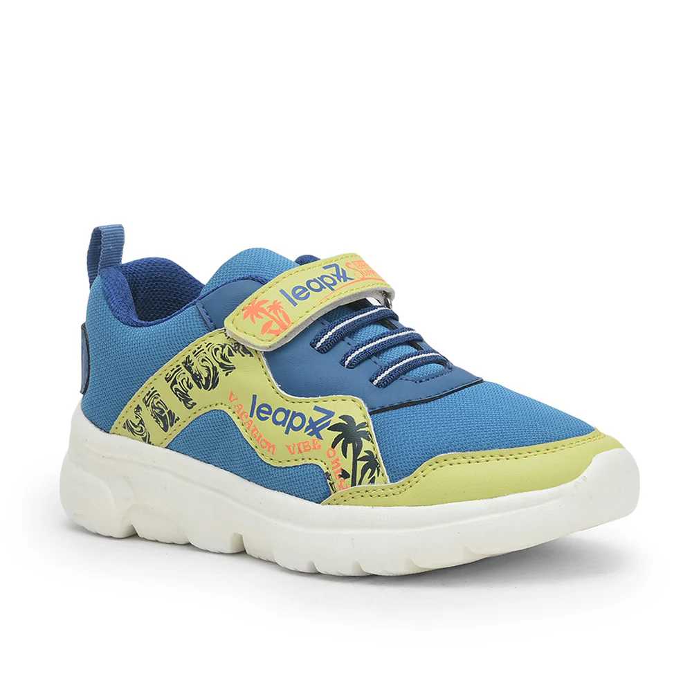 Leap7x Royal Blue Sports Non Lacing Walking Shoes For Kids TURBO-1E By Liberty