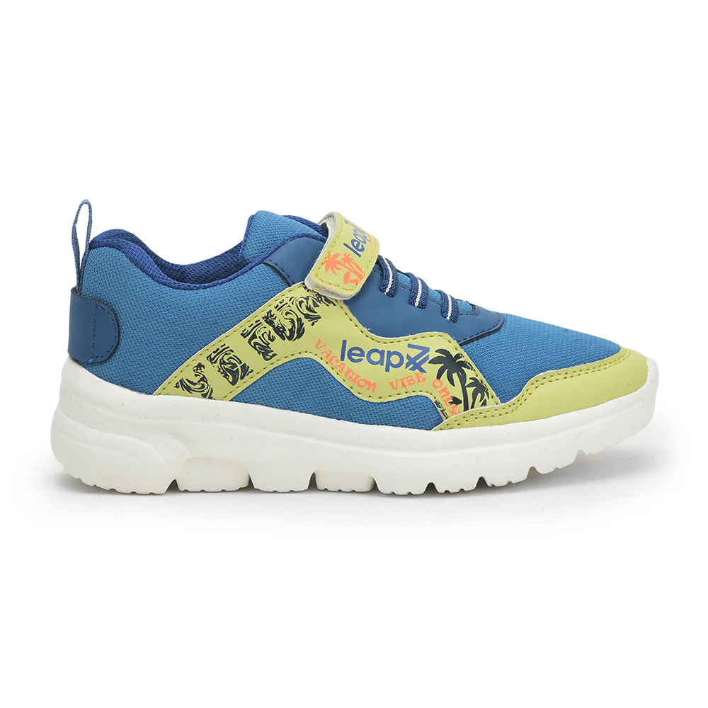 Leap7x Royal Blue Sports Non Lacing Walking Shoes For Kids TURBO-1E By Liberty - Image 2