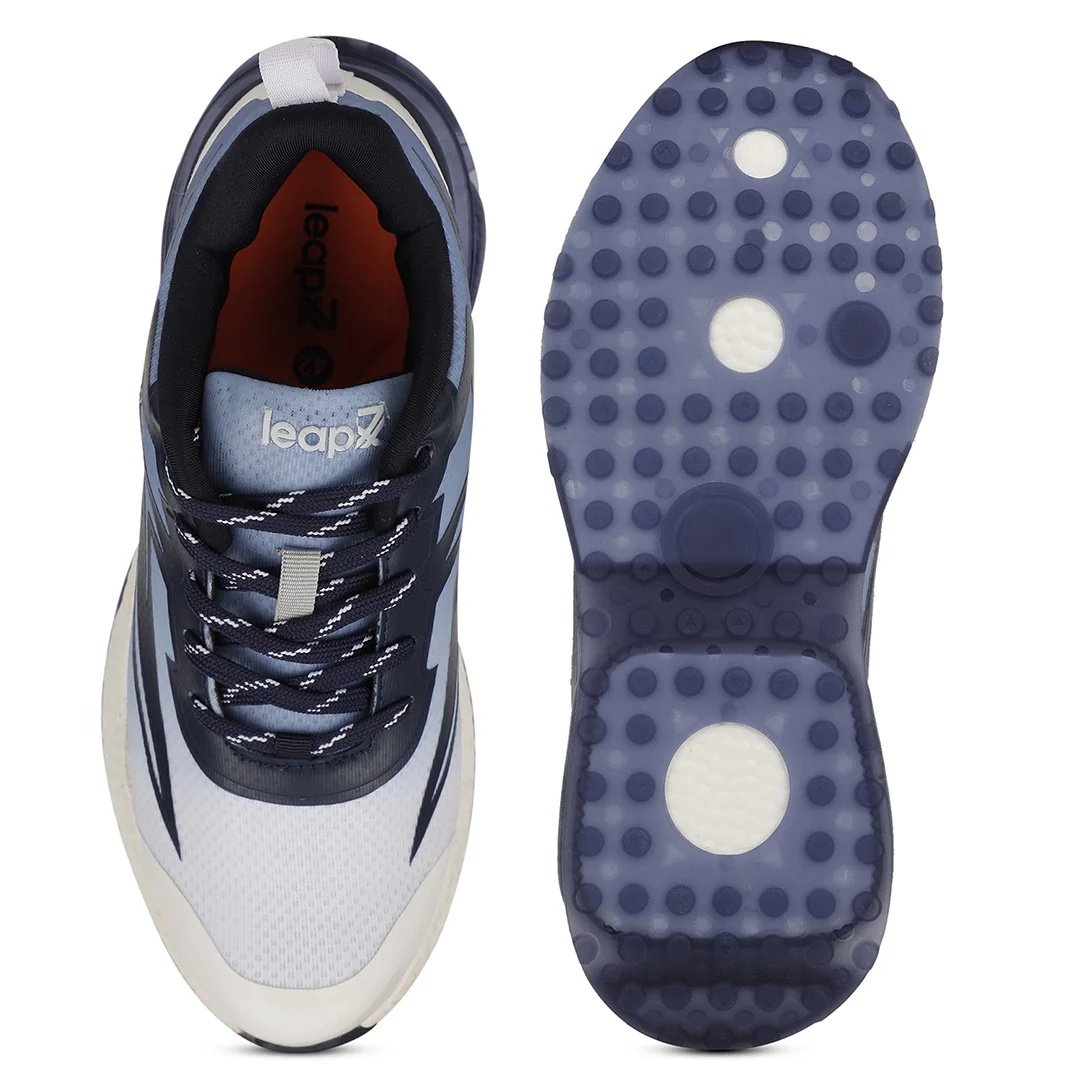 Leap7X RW-22 Blue Sports Lacing Running Shoes for Men by Liberty - Image 4