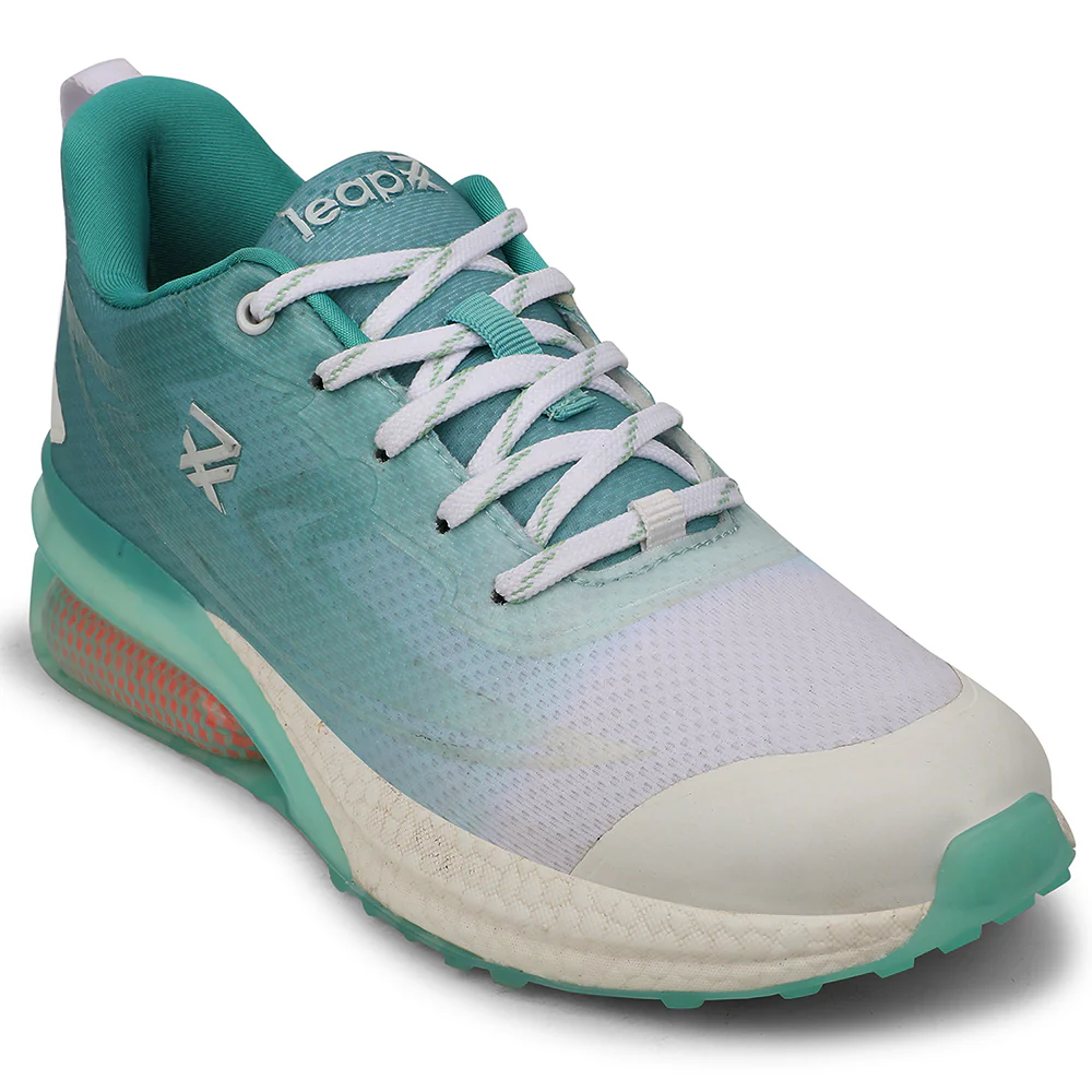 Leap7X RW-22 Green Sports Lacing Running Shoes for Men by Liberty