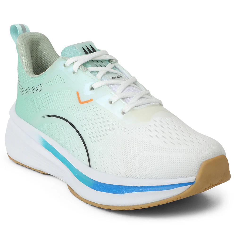Leap7x Sea Green Sports Lacing Running Shoes For Men PACIFIC-1E By Liberty