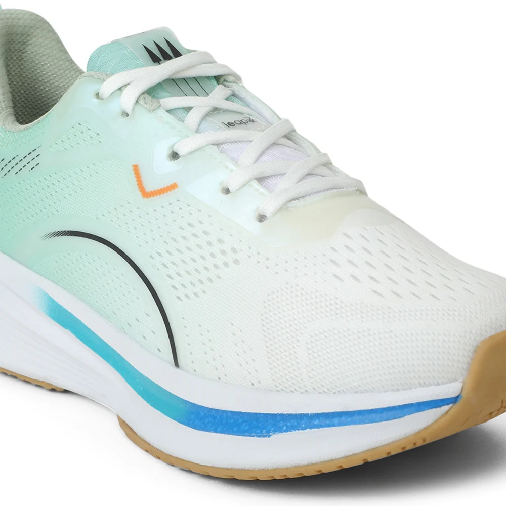 Leap7x Sea Green Sports Lacing Running Shoes For Men PACIFIC-1E By Liberty - Image 5