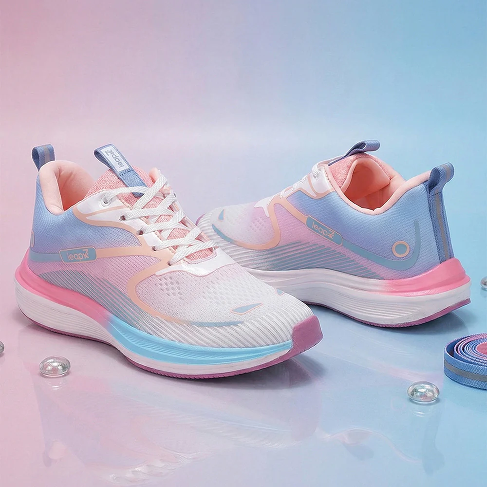 Leap7x SINESTAR-E Pink Sports Lacing Running Shoes For Women By Liberty - Image 2