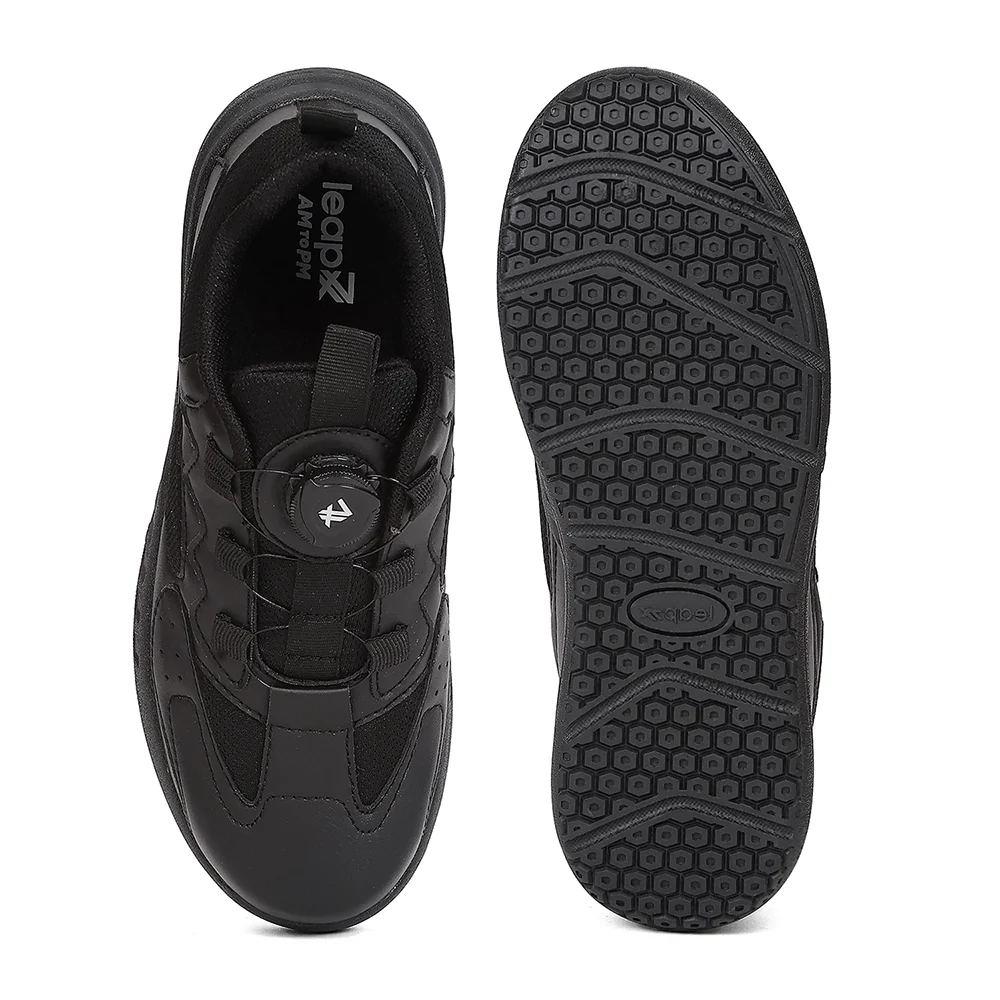 Leap7X SKOLGAMEBO Kids' Black School Shoes - SCHOOL TWIST & GO with Memory Foam Comfort - Image 5