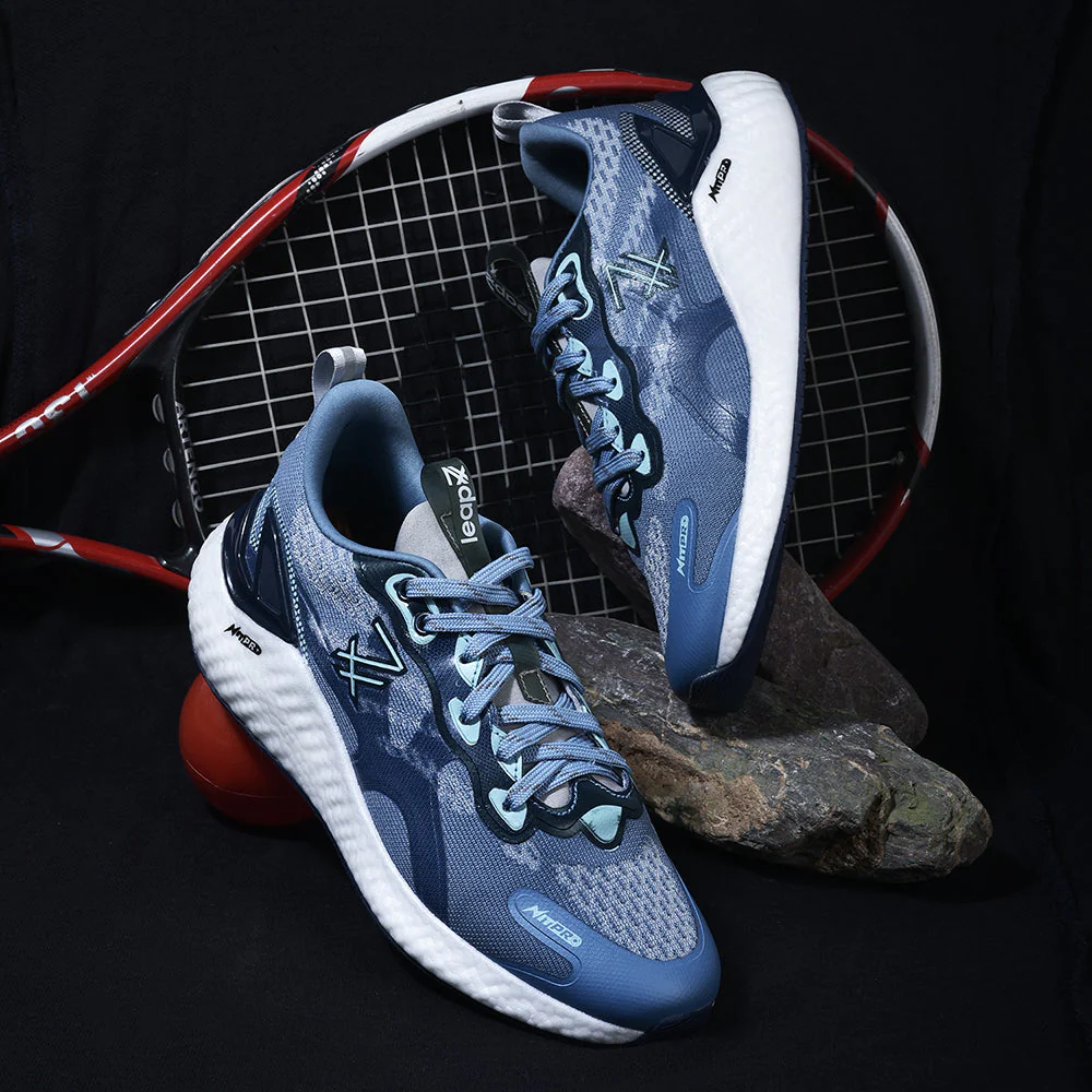 Leap7x Sky Blue Sports Lacing Running Shoes For Men TORNADO-1 By Liberty - Image 4