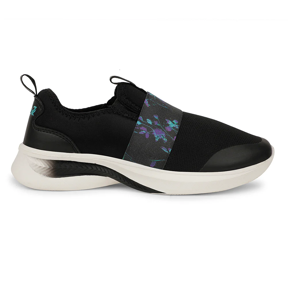 Leap7x Sports Black Walking Shoes For Women FLOWRIA By Liberty - Image 2