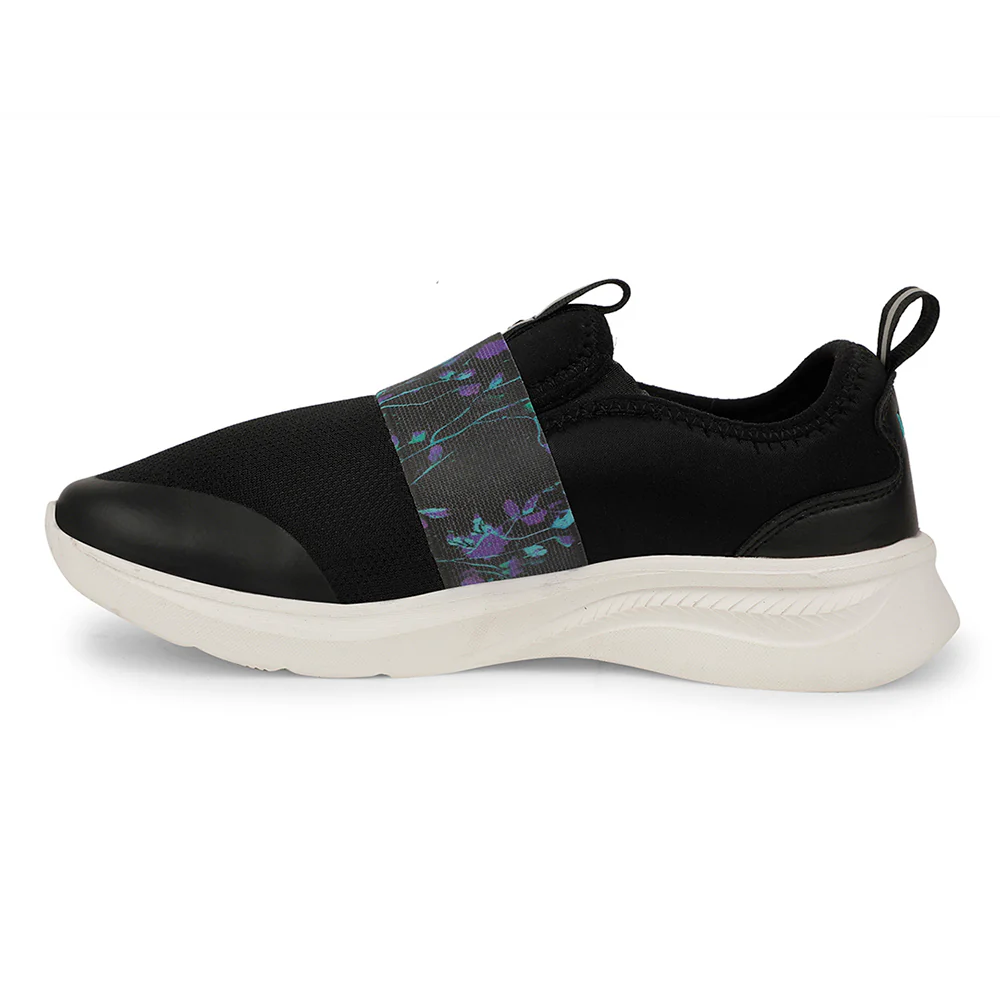 Leap7x Sports Black Walking Shoes For Women FLOWRIA By Liberty - Image 3