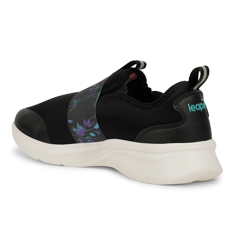 Leap7x Sports Black Walking Shoes For Women FLOWRIA By Liberty - Image 4