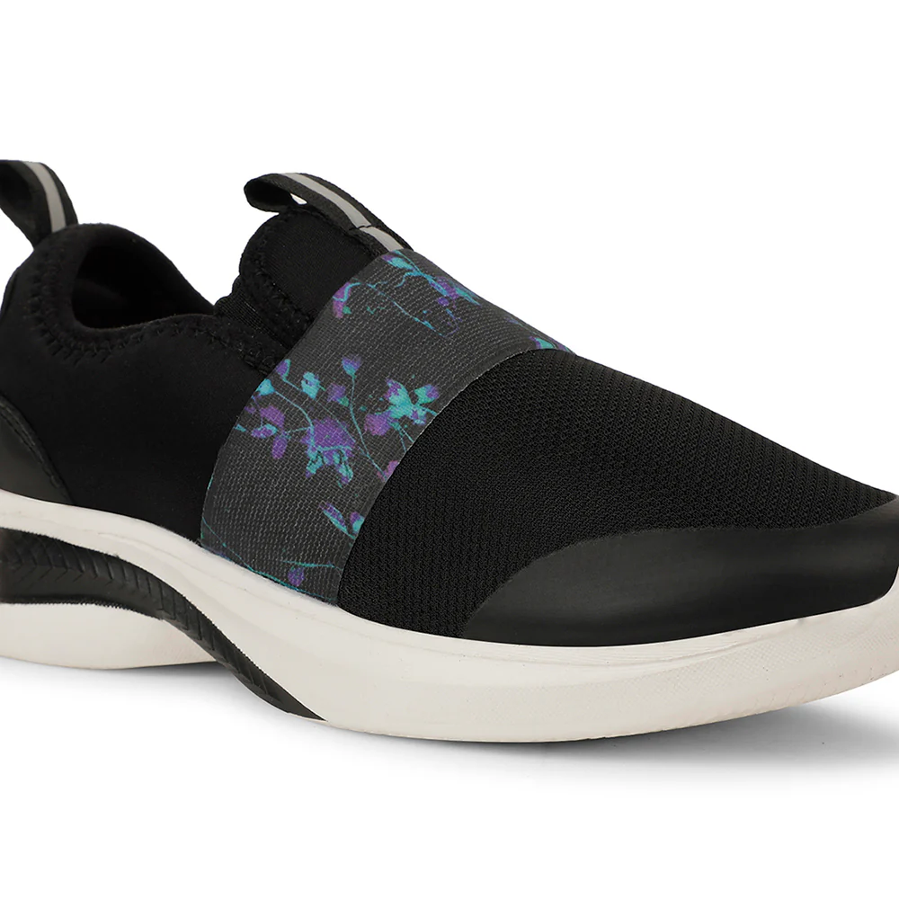 Leap7x Sports Black Walking Shoes For Women FLOWRIA By Liberty - Image 5