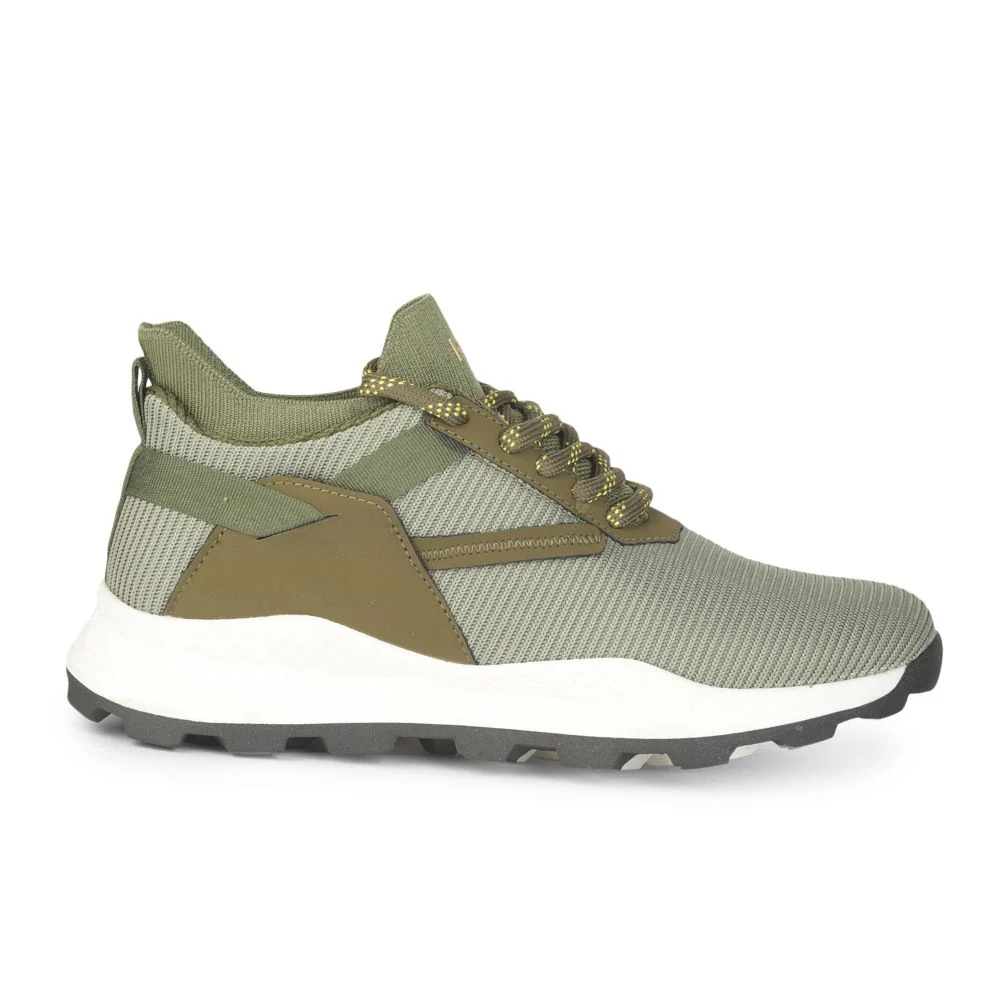 Leap7x Sports Lacing Running Shoe For Men (Olgreen) ELWOOD By Liberty - Image 2