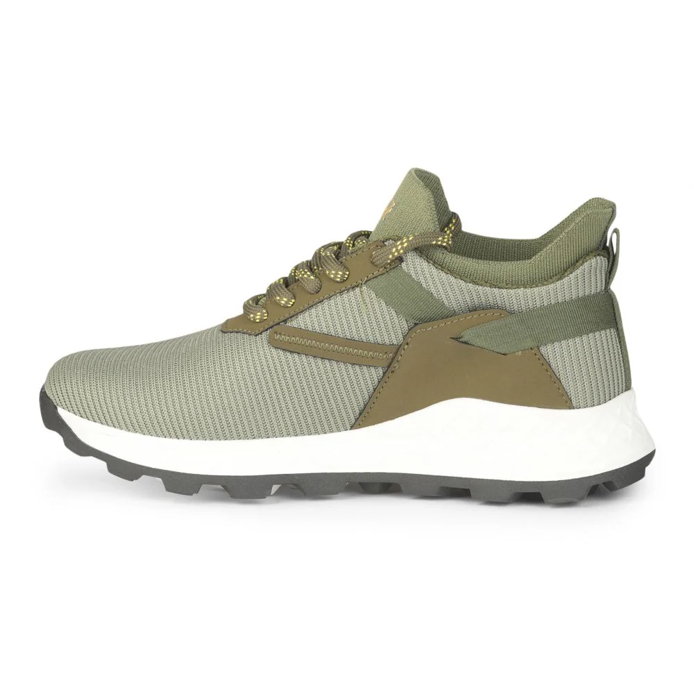 Leap7x Sports Lacing Running Shoe For Men (Olgreen) ELWOOD By Liberty - Image 3