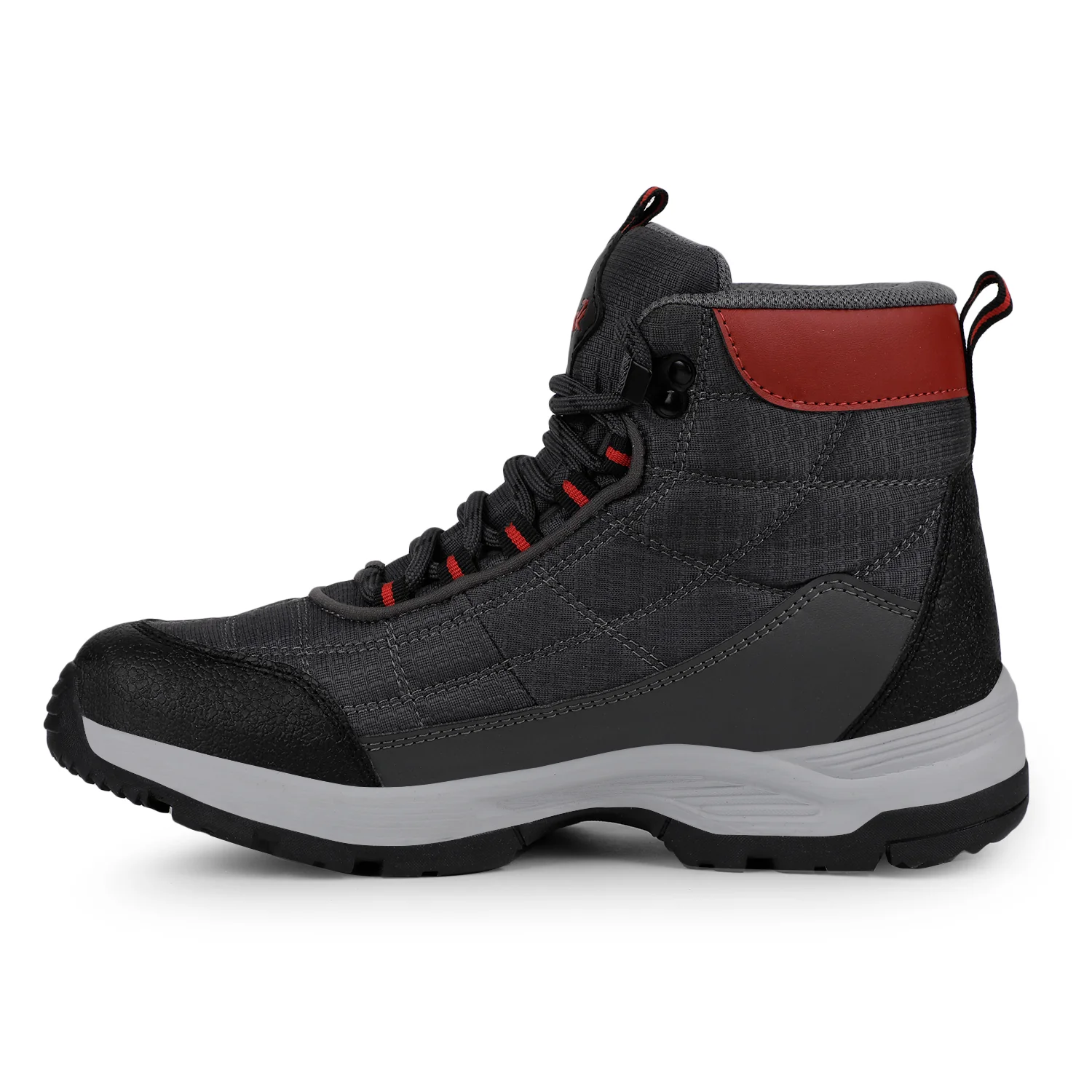 Leap7x Sports Light Grey High Ankle Trekking Shoes For Mens VERTICAL By Liberty - Image 3