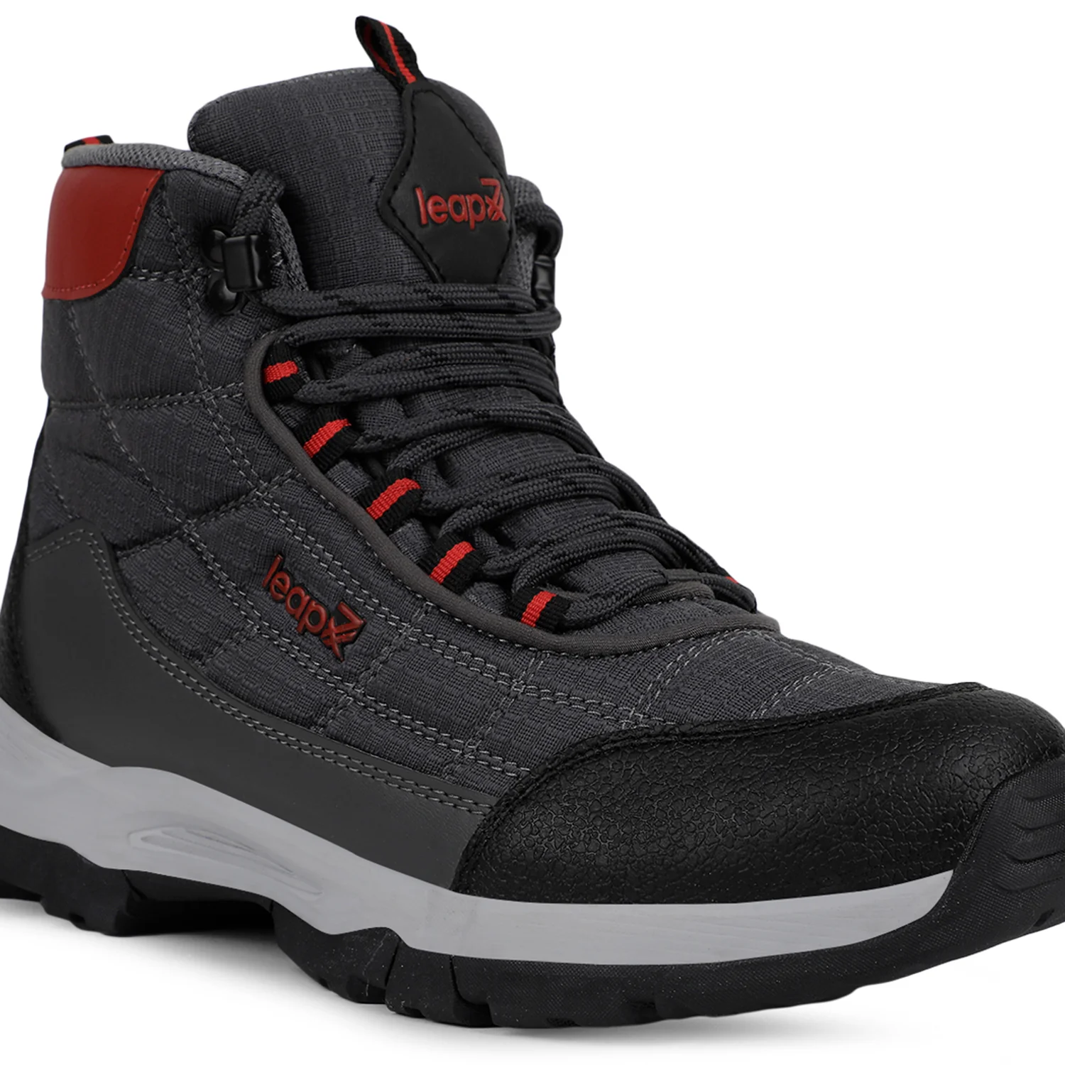 Leap7x Sports Light Grey High Ankle Trekking Shoes For Mens VERTICAL By Liberty - Image 5