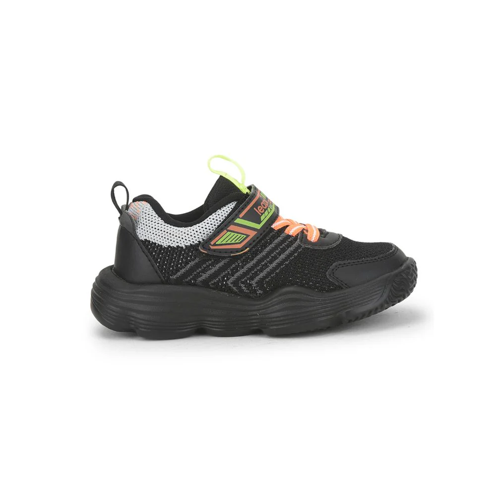 Leap7x Sports Non Lacing Shoe For Kids (Black) RUSH-1 By Liberty - Image 2