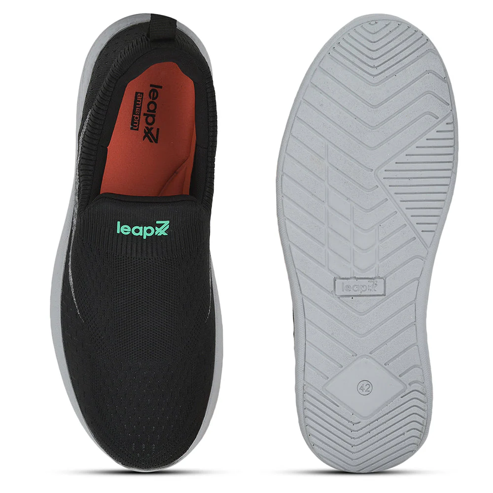 Leap7x Casual Black Non Lacing Shoes For Men RORY-10 By Liberty - Image 5