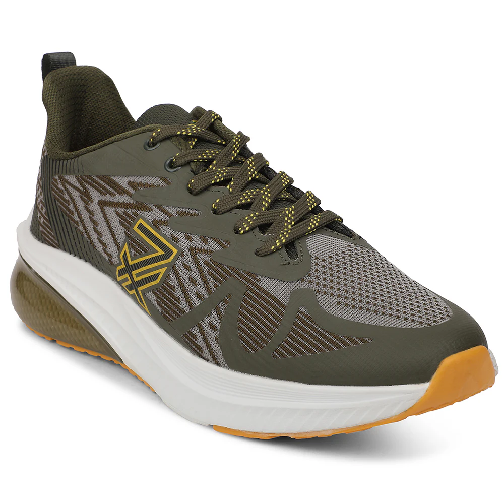 Leap7X SPOTTER-1 Olive Green Sports Lacing Running Shoes for Men by Liberty