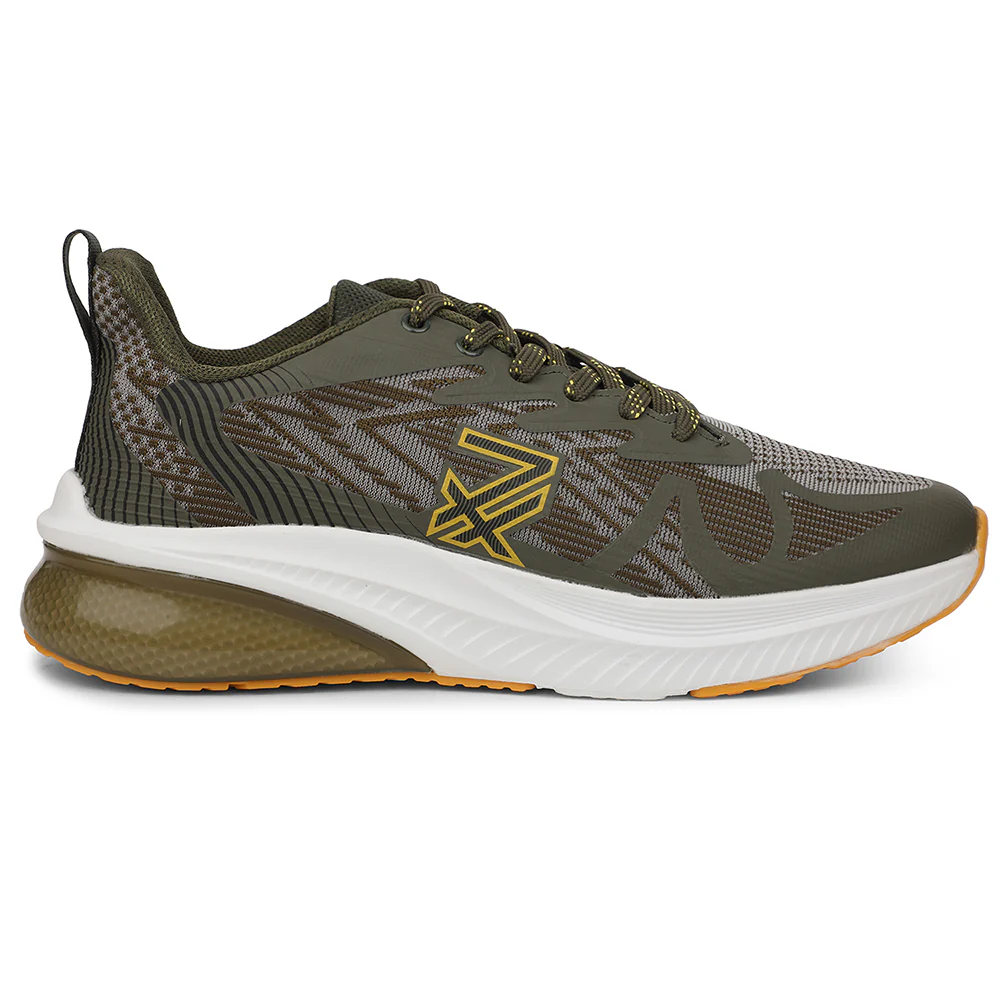 Leap7X SPOTTER-1 Olive Green Sports Lacing Running Shoes for Men by Liberty - Image 2