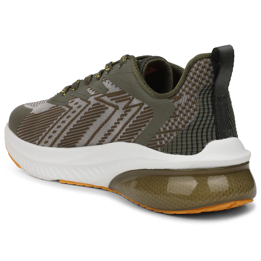 Leap7X SPOTTER-1 Olive Green Sports Lacing Running Shoes for Men by Liberty - Image 3