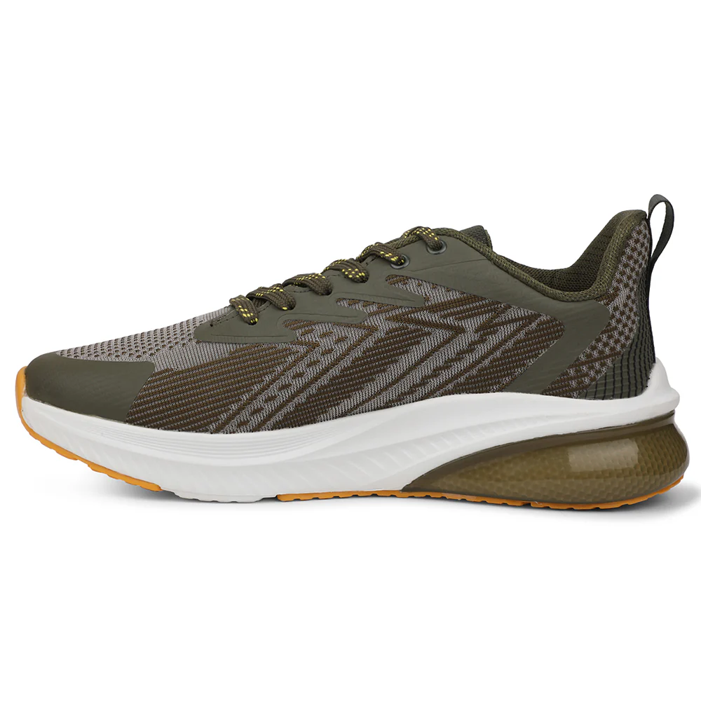 Leap7X SPOTTER-1 Olive Green Sports Lacing Running Shoes for Men by Liberty - Image 6