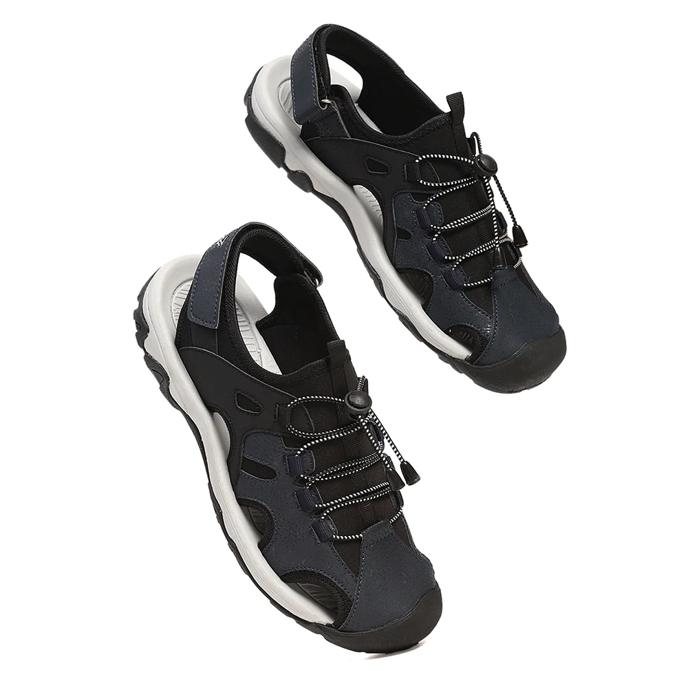 Leap7X TAISON-1 Black Casual Fisherman Sandals for Men by Liberty - Image 7