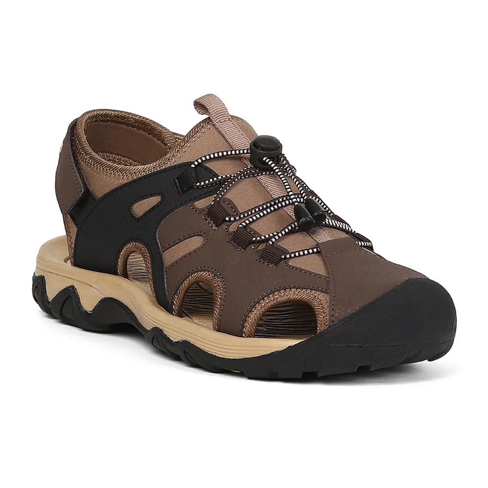 Leap7X TAISON-1 Brown Casual Fisherman Sandals for Men by Liberty
