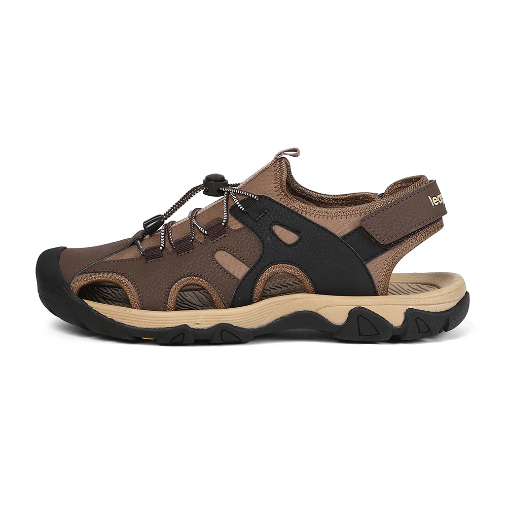 Leap7X TAISON-1 Brown Casual Fisherman Sandals for Men by Liberty - Image 5