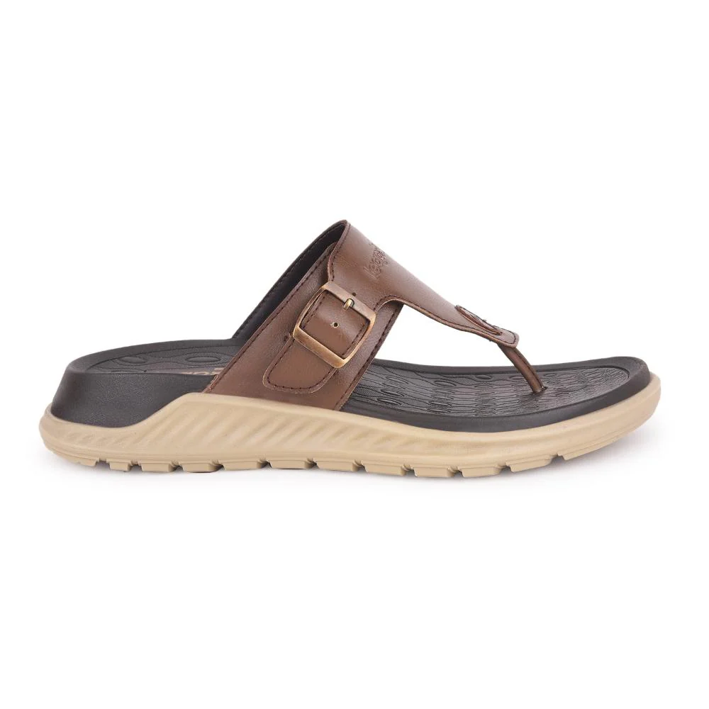 Leap7x Tan Casual Slippers For Men CHARLY-1E By Liberty - Image 2