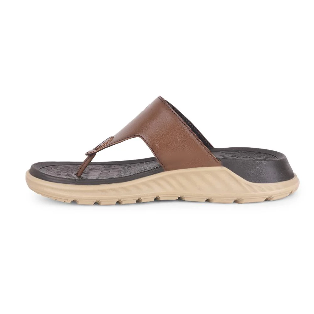 Leap7x Tan Casual Slippers For Men CHARLY-1E By Liberty - Image 3