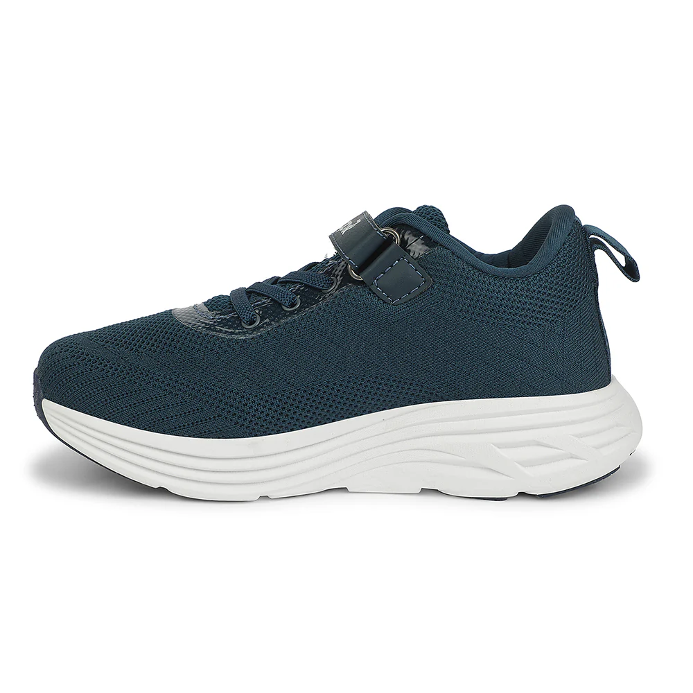 LEAP7X Teal Blue Sports Non Lacing Walking Shoes for Kids COVER-04 by Liberty - Image 3