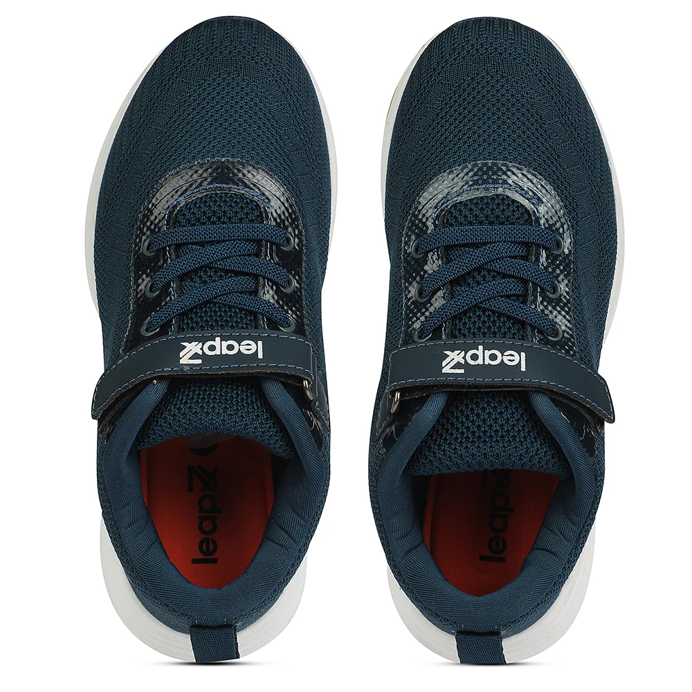 LEAP7X Teal Blue Sports Non Lacing Walking Shoes for Kids COVER-04 by Liberty - Image 8