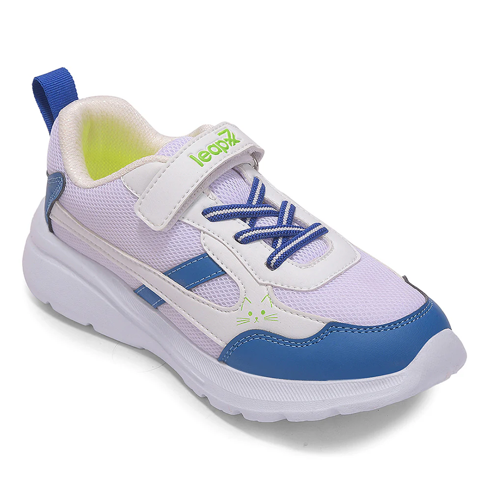 Leap7X TOTSTREND3 White Sports Non Lacing Walking Shoes for Kids by Liberty