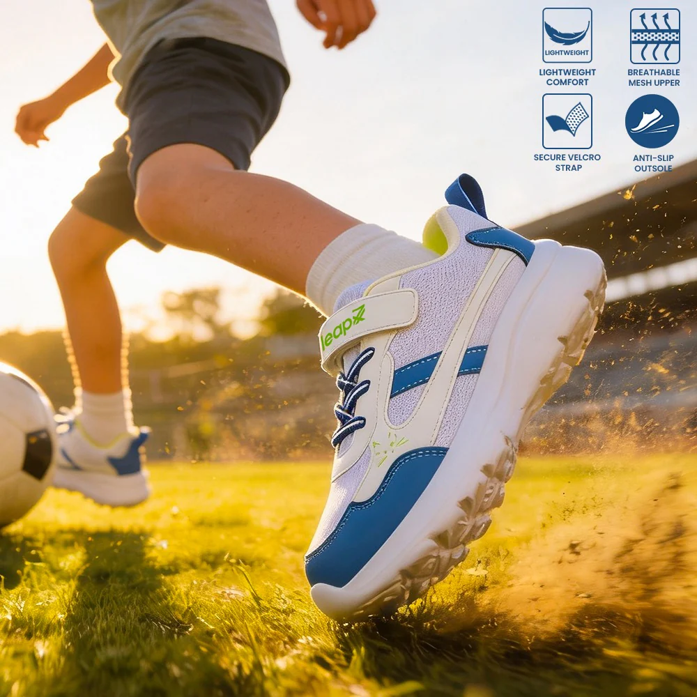 Leap7X TOTSTREND3 White Sports Non Lacing Walking Shoes for Kids by Liberty - Image 3
